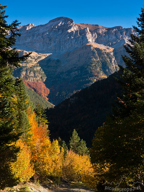 San Nicolas de Bujaruelo y el Valle del réo Ara, Ordesa, Pirineos de Huesca, Aragón.